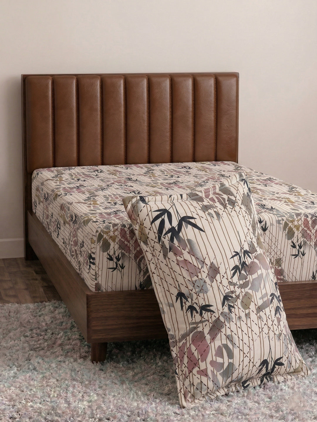 130 GSM Polyester Single Bed Bedsheet with 1 Pillow Cover Decoy Collection