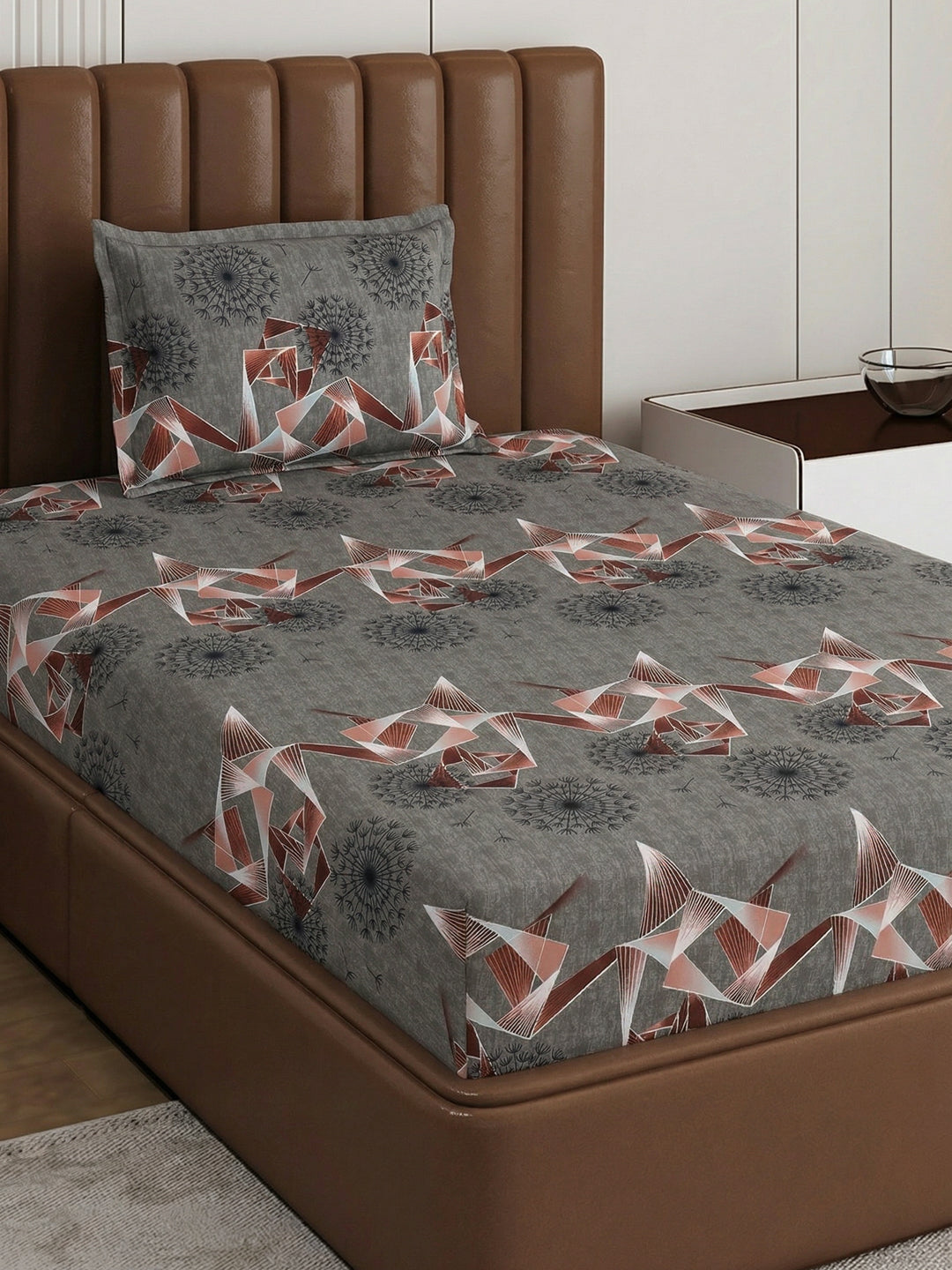 130 GSM Polyester Single Bed Bedsheet with 1 Pillow Cover Decoy Collection
