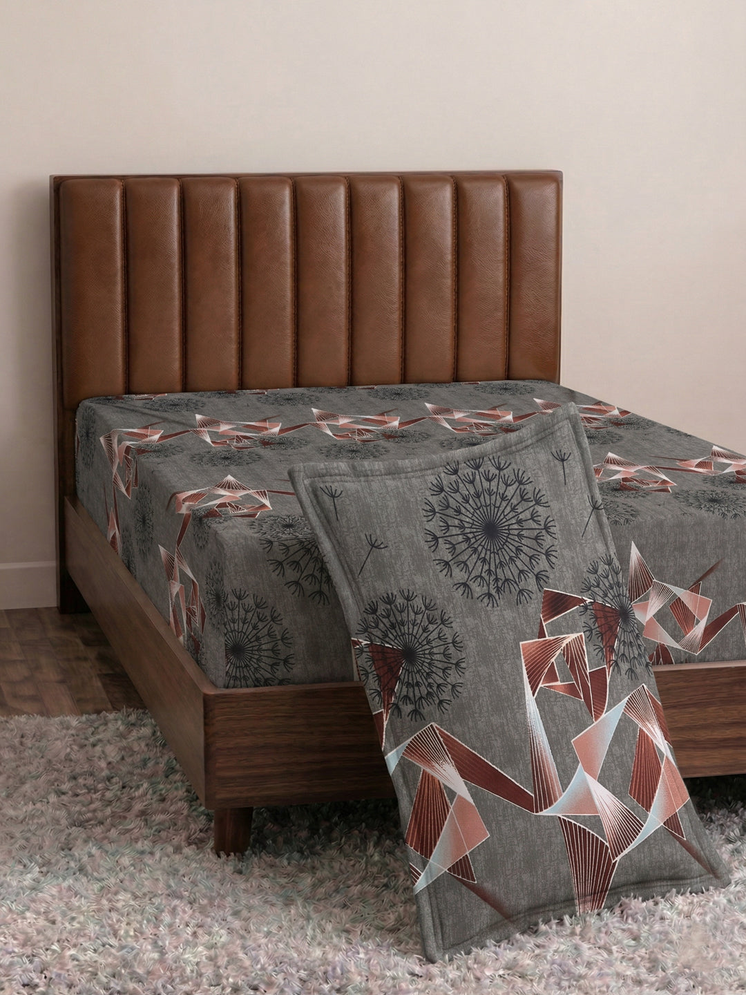 130 GSM Polyester Single Bed Bedsheet with 1 Pillow Cover Decoy Collection