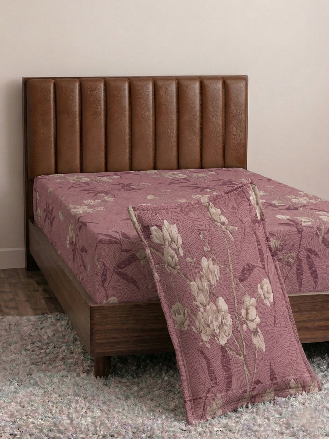 130 GSM Polyester Single Bed Bedsheet with 1 Pillow Cover Decoy Collection