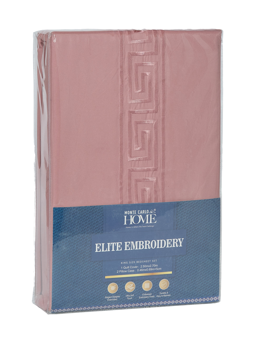 Premium 110 GSM Polyester King Size Bedsheet with 2 Pillow Covers Elite Embroidery Collection