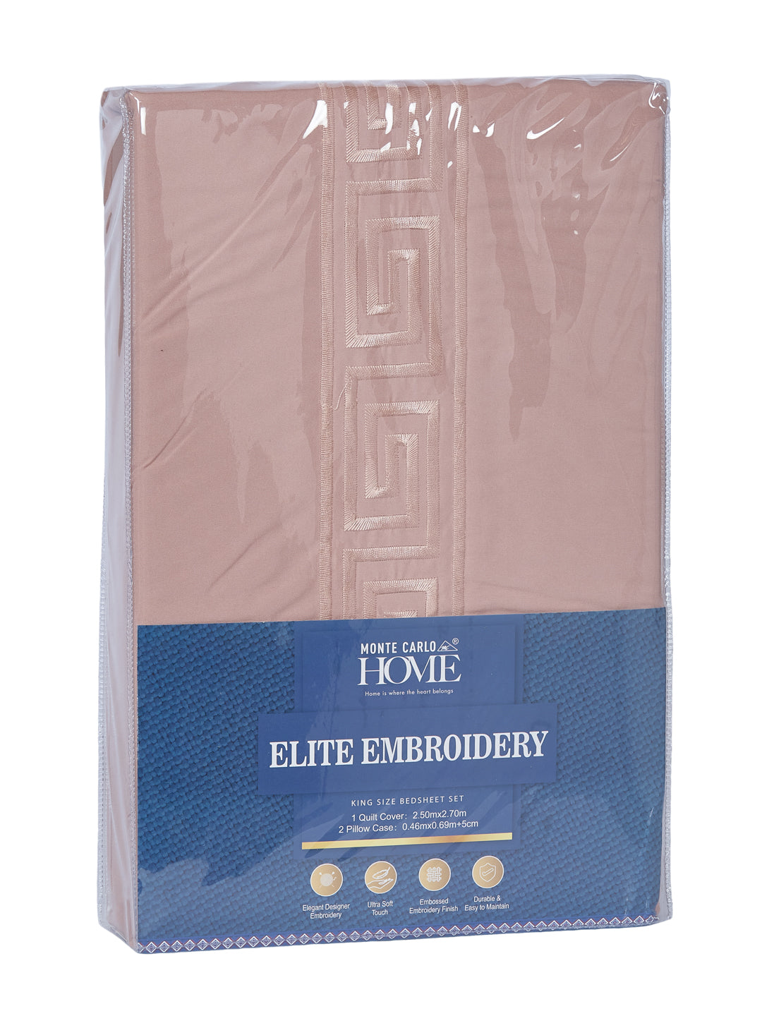 Premium 110 GSM Polyester King Size Bedsheet with 2 Pillow Covers Elite Embroidery Collection