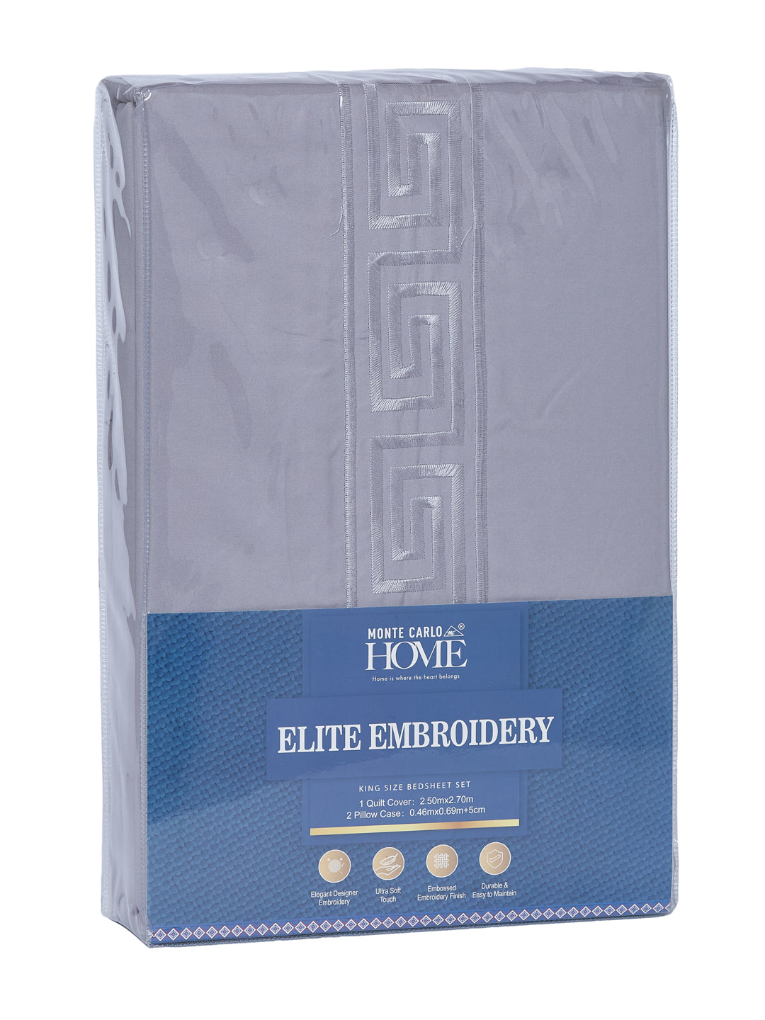 Premium 110 GSM Polyester King Size Bedsheet with 2 Pillow Covers Elite Embroidery Collection