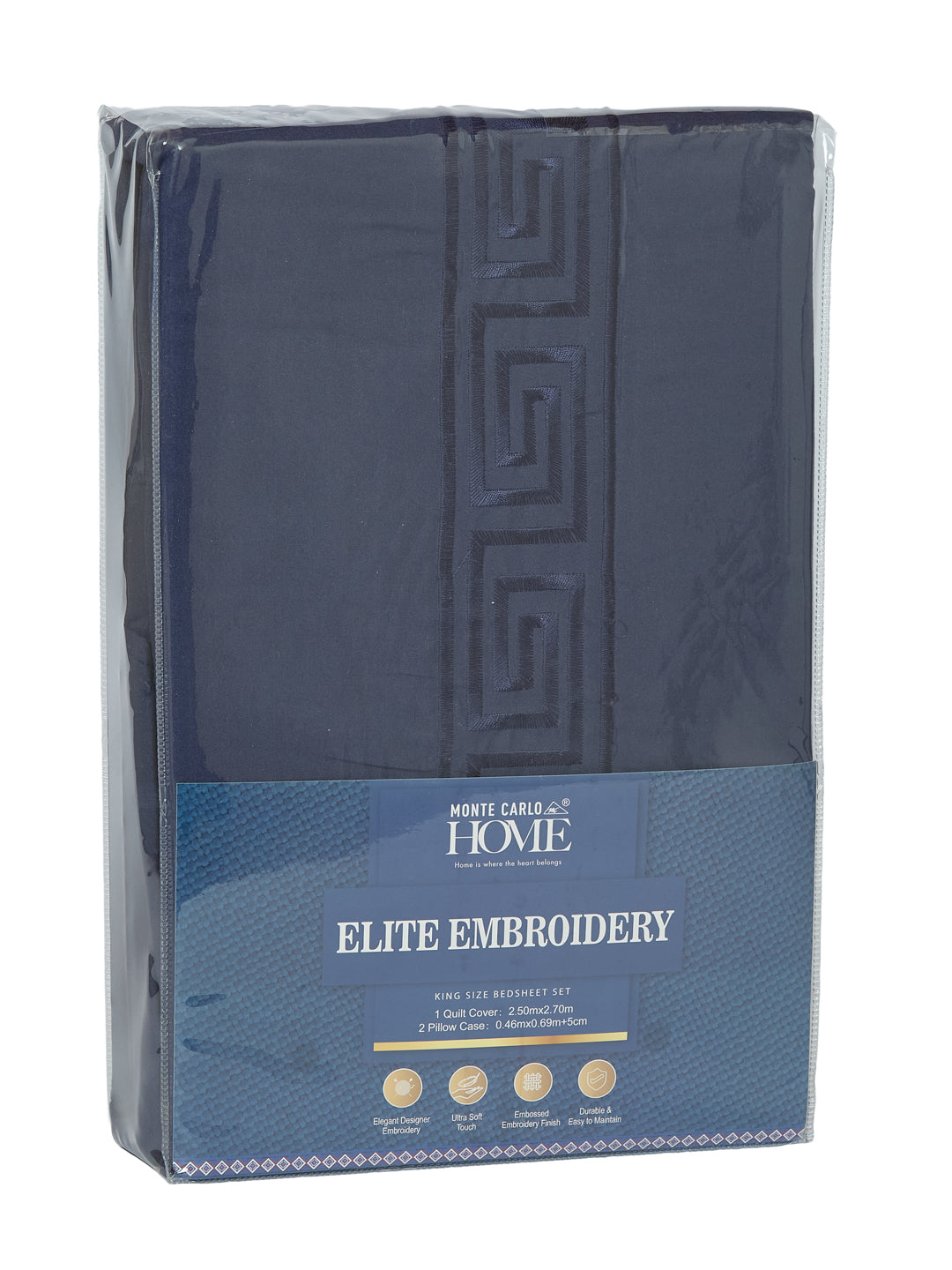 Premium 110 GSM Polyester King Size Bedsheet with 2 Pillow Covers Elite Embroidery Collection