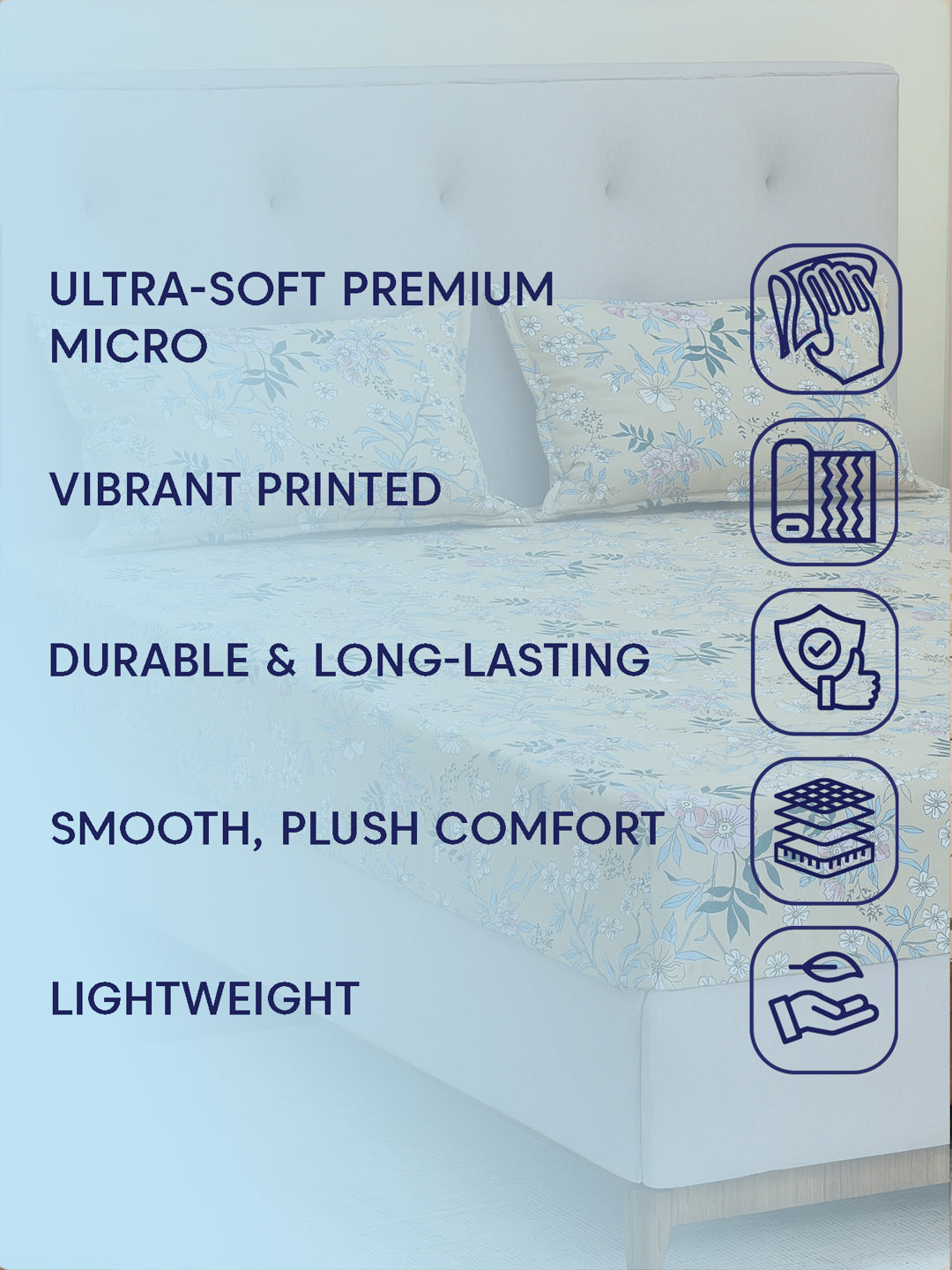 130 GSM Polyester Double Bed Bedsheet with 2 Pillow Covers Fashnik Collection