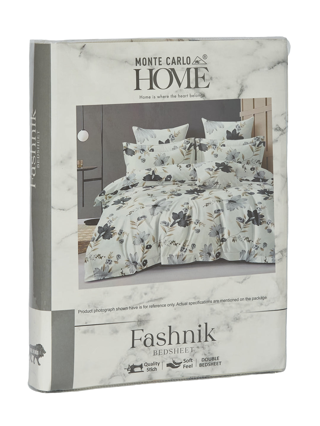 130 GSM Polyester Double Bed Bedsheet with 2 Pillow Covers Fashnik Collection