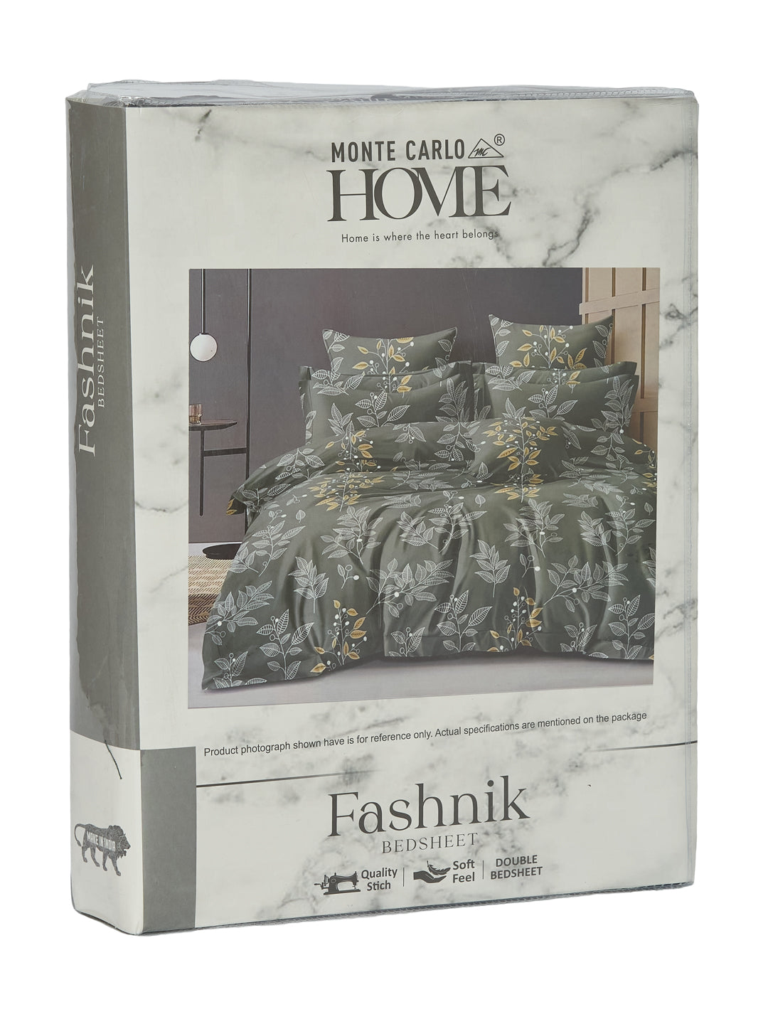 130 GSM Polyester Double Bed Bedsheet with 2 Pillow Covers Fashnik Collection