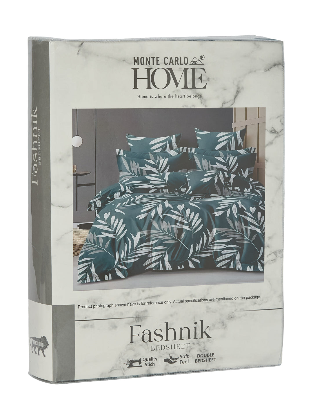 130 GSM Polyester Double Bed Bedsheet with 2 Pillow Covers Fashnik Collection
