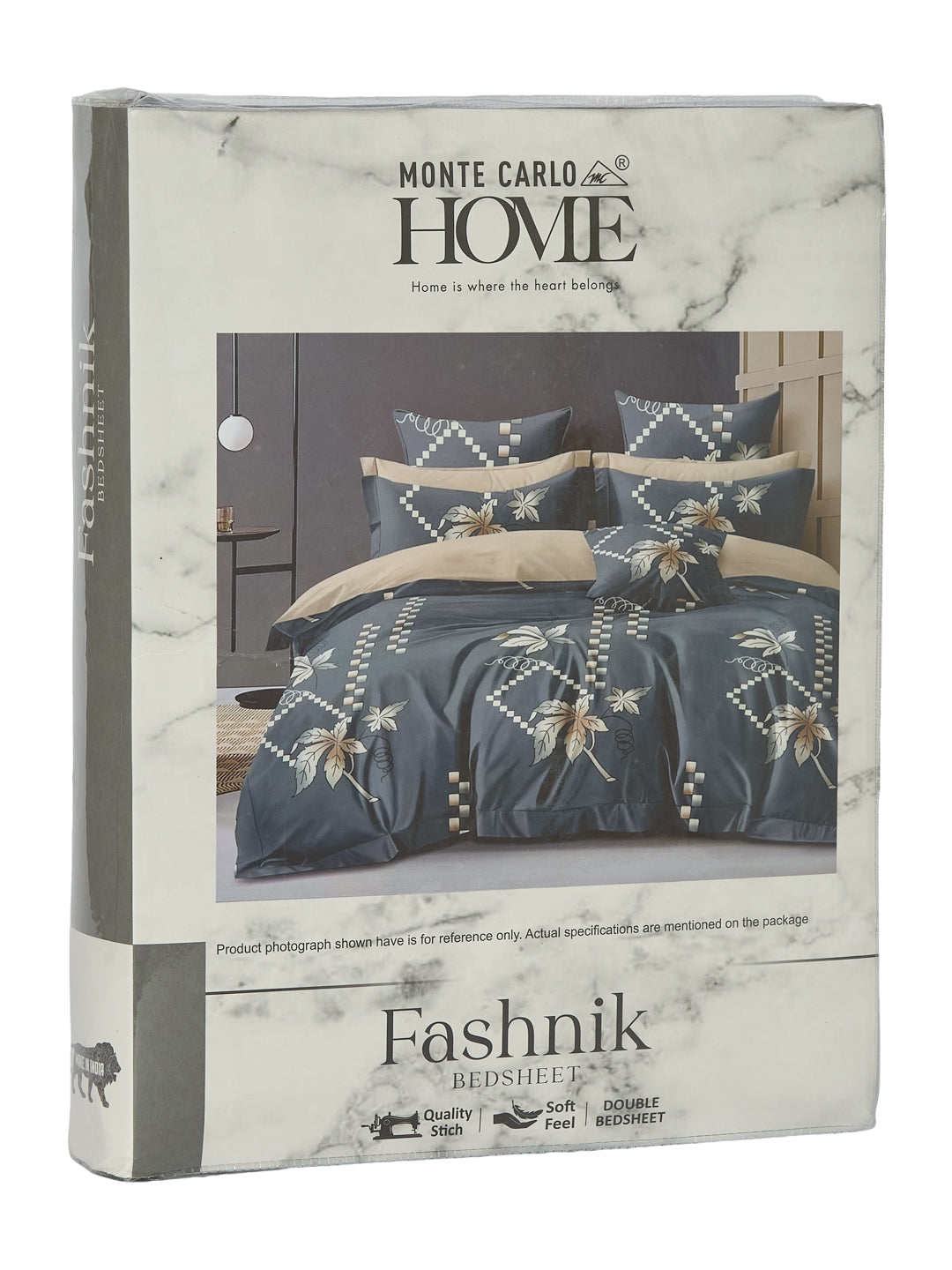 130 GSM Polyester Double Bed Bedsheet with 2 Pillow Covers Fashnik Collection
