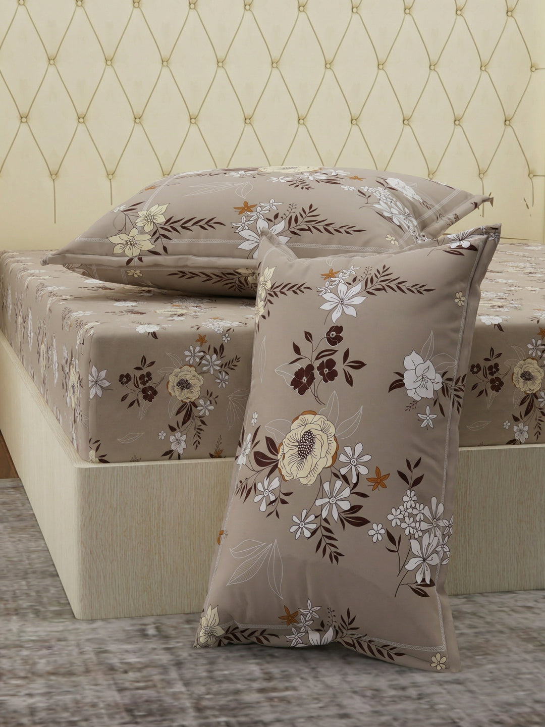 130 GSM Polyester Double Bed Bedsheet with 2 Pillow Covers Fashnik Collection