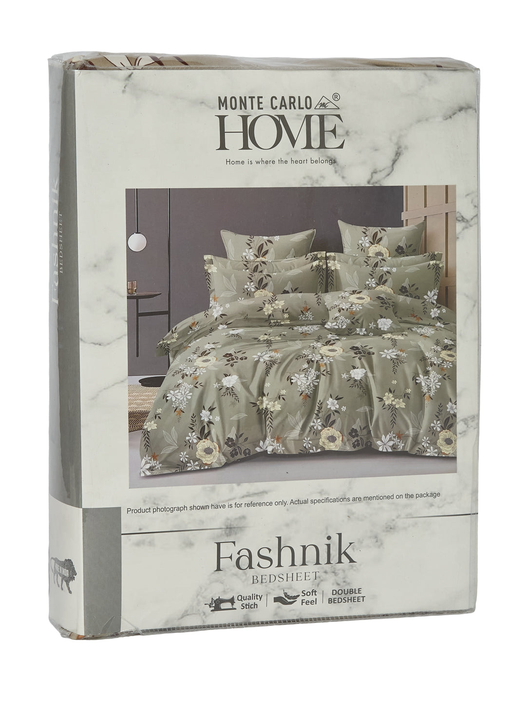 130 GSM Polyester Double Bed Bedsheet with 2 Pillow Covers Fashnik Collection