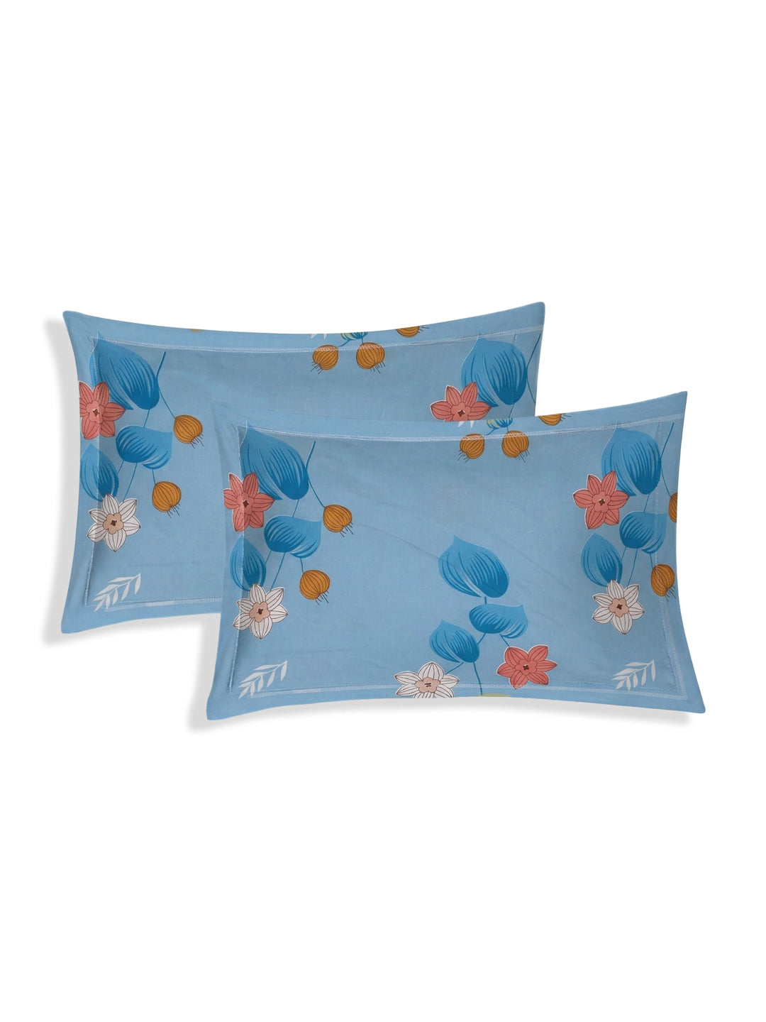 130 GSM Polyester Double Bed Bedsheet with 2 Pillow Covers Fashnik Collection