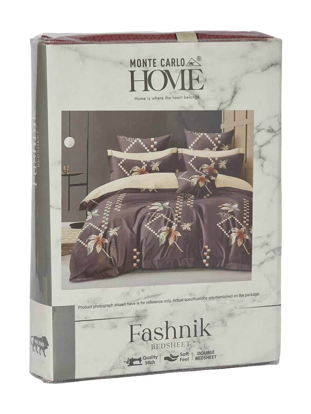 130 GSM Polyester Double Bed Bedsheet with 2 Pillow Covers Fashnik Collection