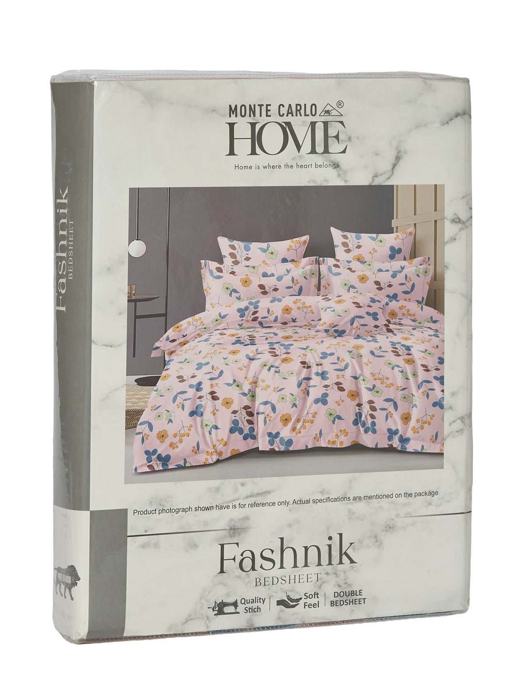 130 GSM Polyester Double Bed Bedsheet with 2 Pillow Covers Fashnik Collection