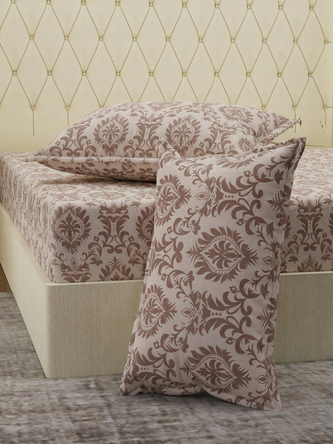130 GSM Polyester Double Bed Bedsheet with 2 Pillow Covers Fashnik Collection
