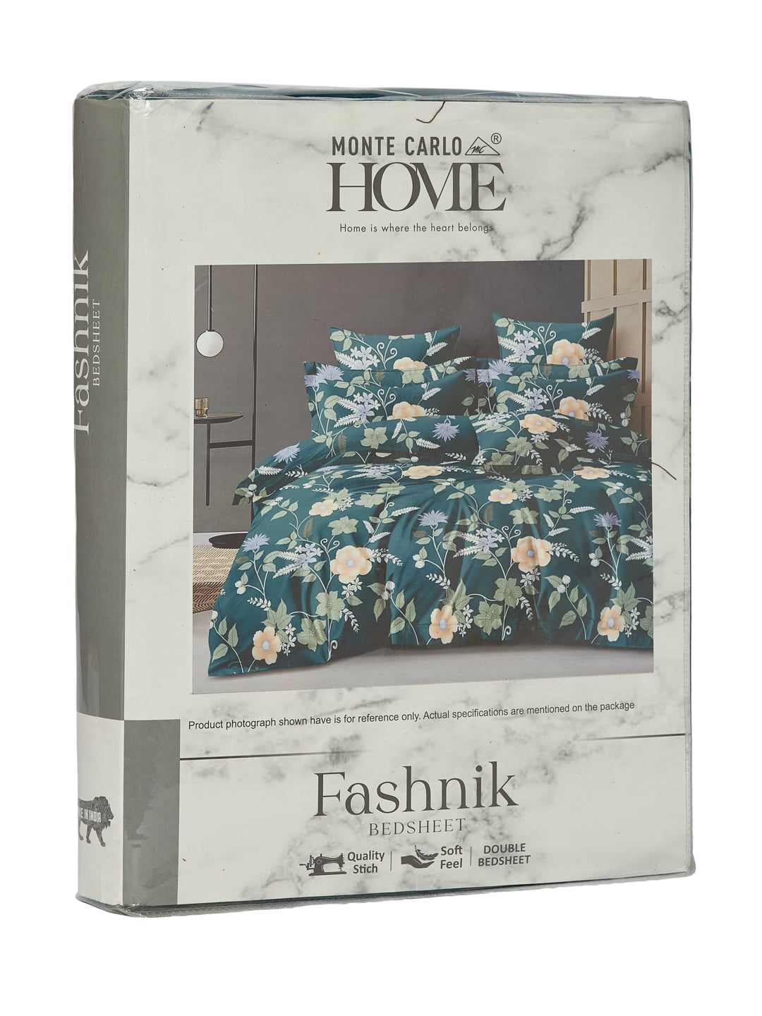 130 GSM Polyester Double Bed Bedsheet with 2 Pillow Covers Fashnik Collection