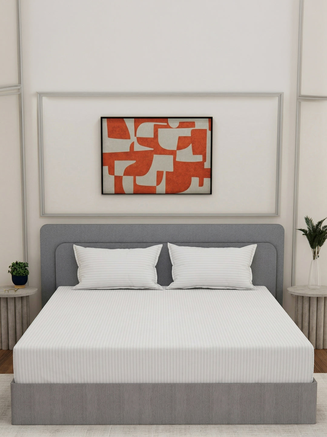 130 GSM Polyester King Size Bedsheet with 2 Pillow Covers Hotel Essential Collection