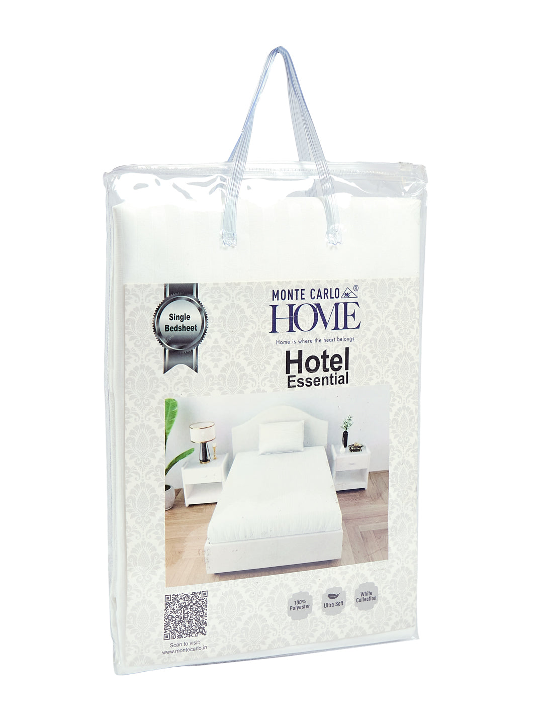 130 GSM Polyester Single Bed Bedsheet with 1 Pillow Cover Hotel Essential Collection