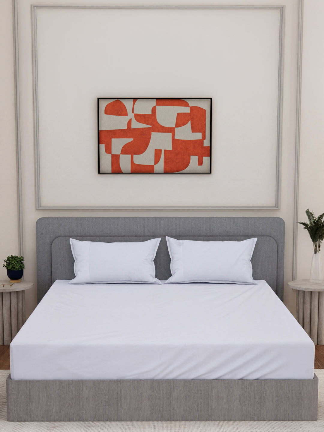 Premium 210 TC Pure Cotton King Size Bedsheet with 2 Pillow Covers Hotel Premium Collection