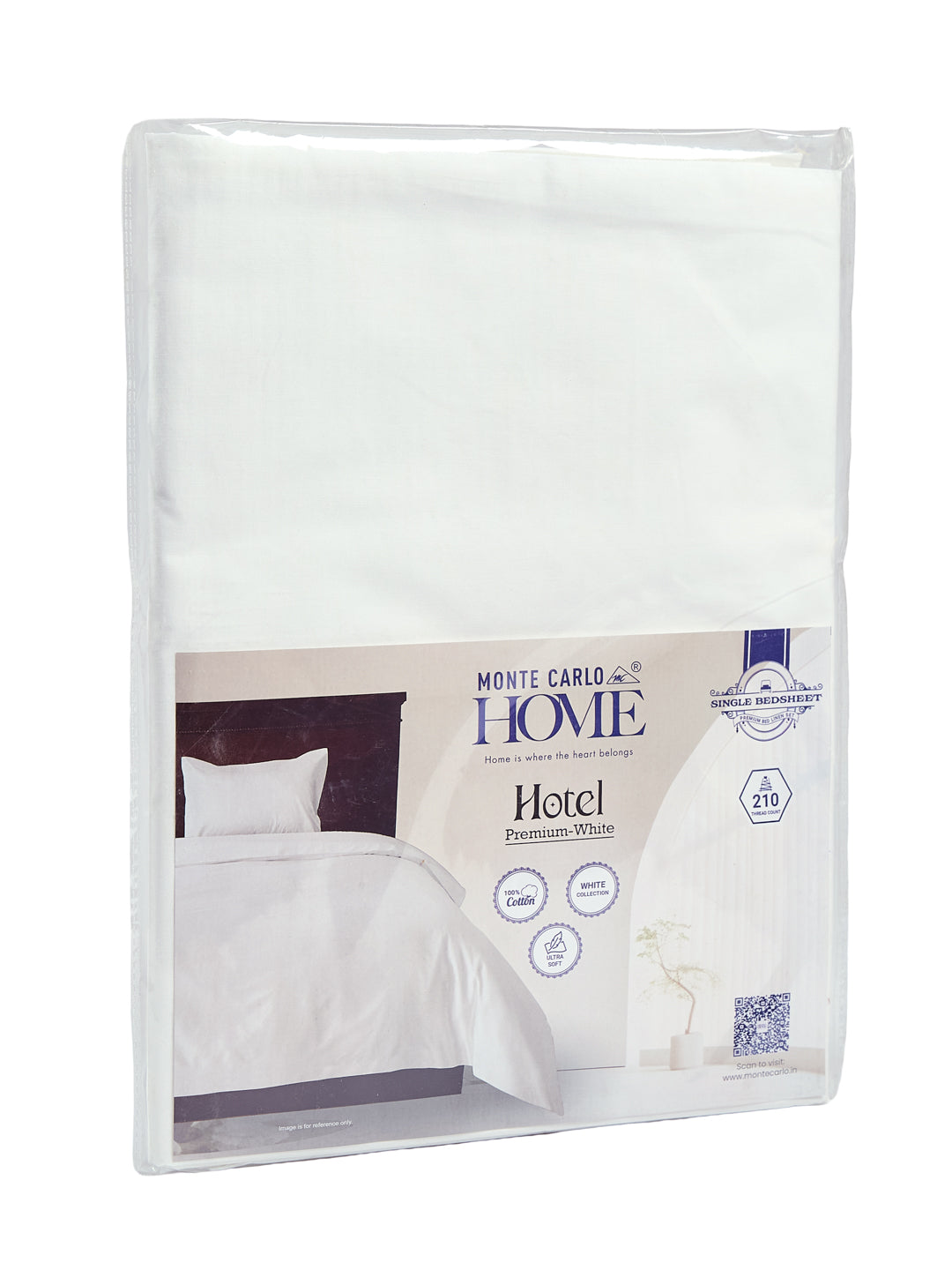 Premium 210 TC Pure Cotton Single Bed Bedsheet with 1 Pillow Cover Hotel Premium Collection