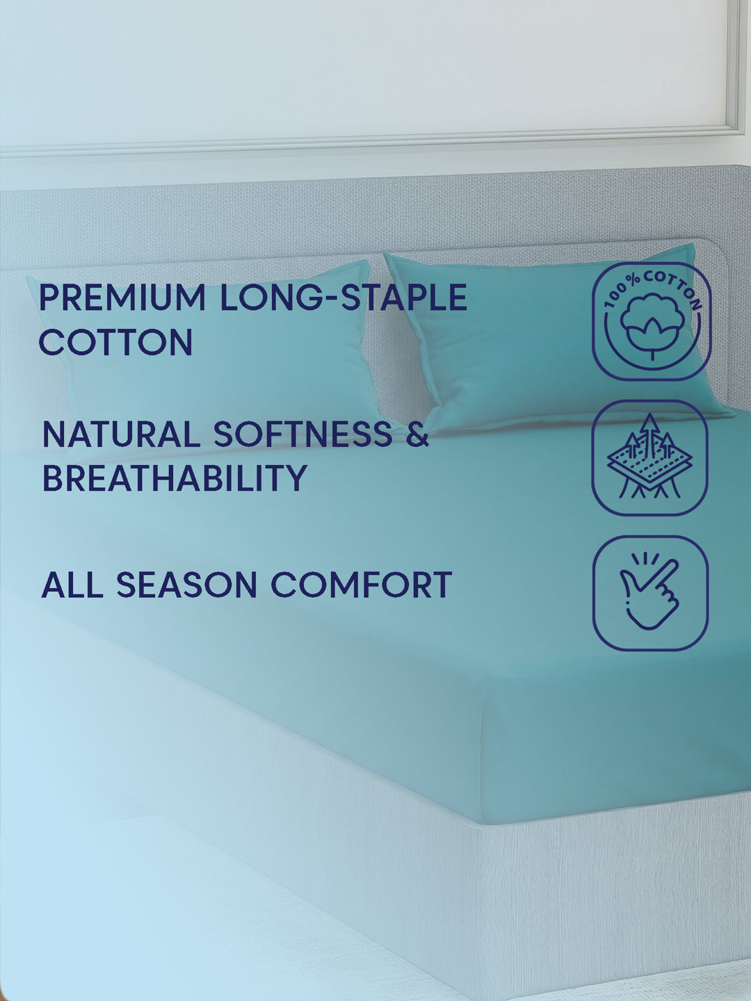 Luxury 400 TC Pure Cotton King Size Bedsheet with 2 Pillow Covers Lace Magic Collection