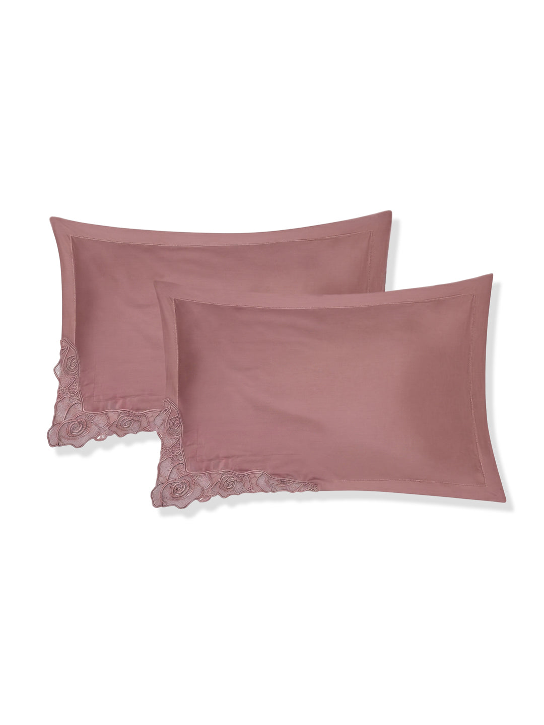 Luxury 400 TC Pure Cotton King Size Bedsheet with 2 Pillow Covers Lace Magic Collection