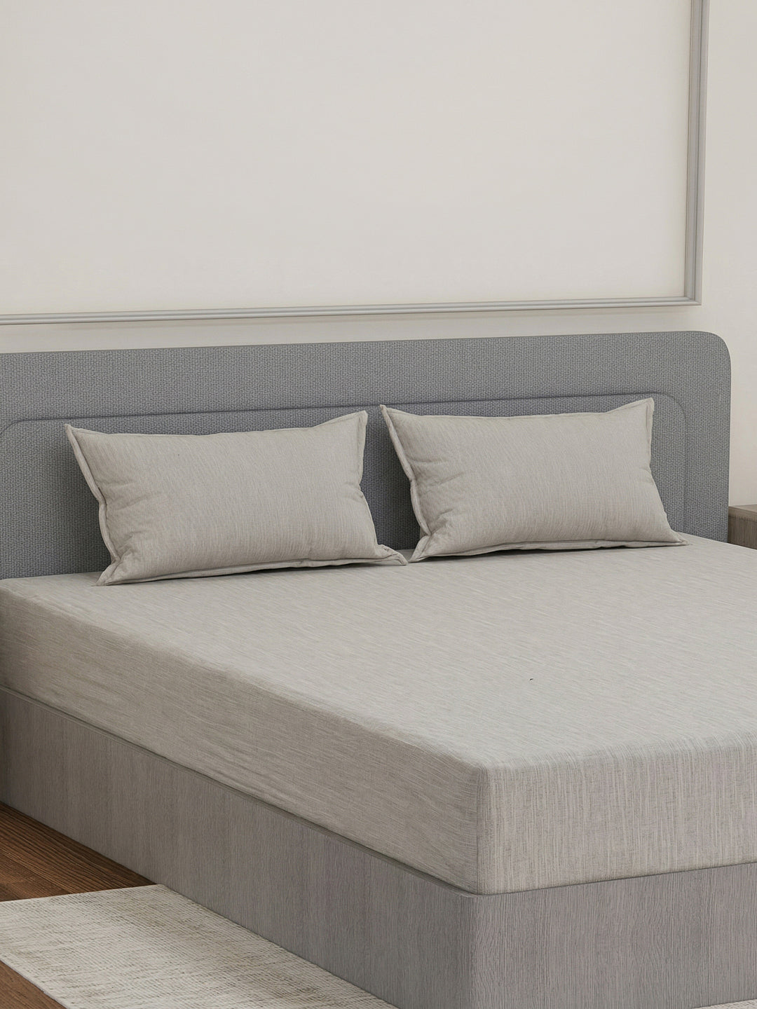 Luxury 300 TC Cotton Linen King Size Bedsheet with 2 Pillow Covers Eco Linen Collection