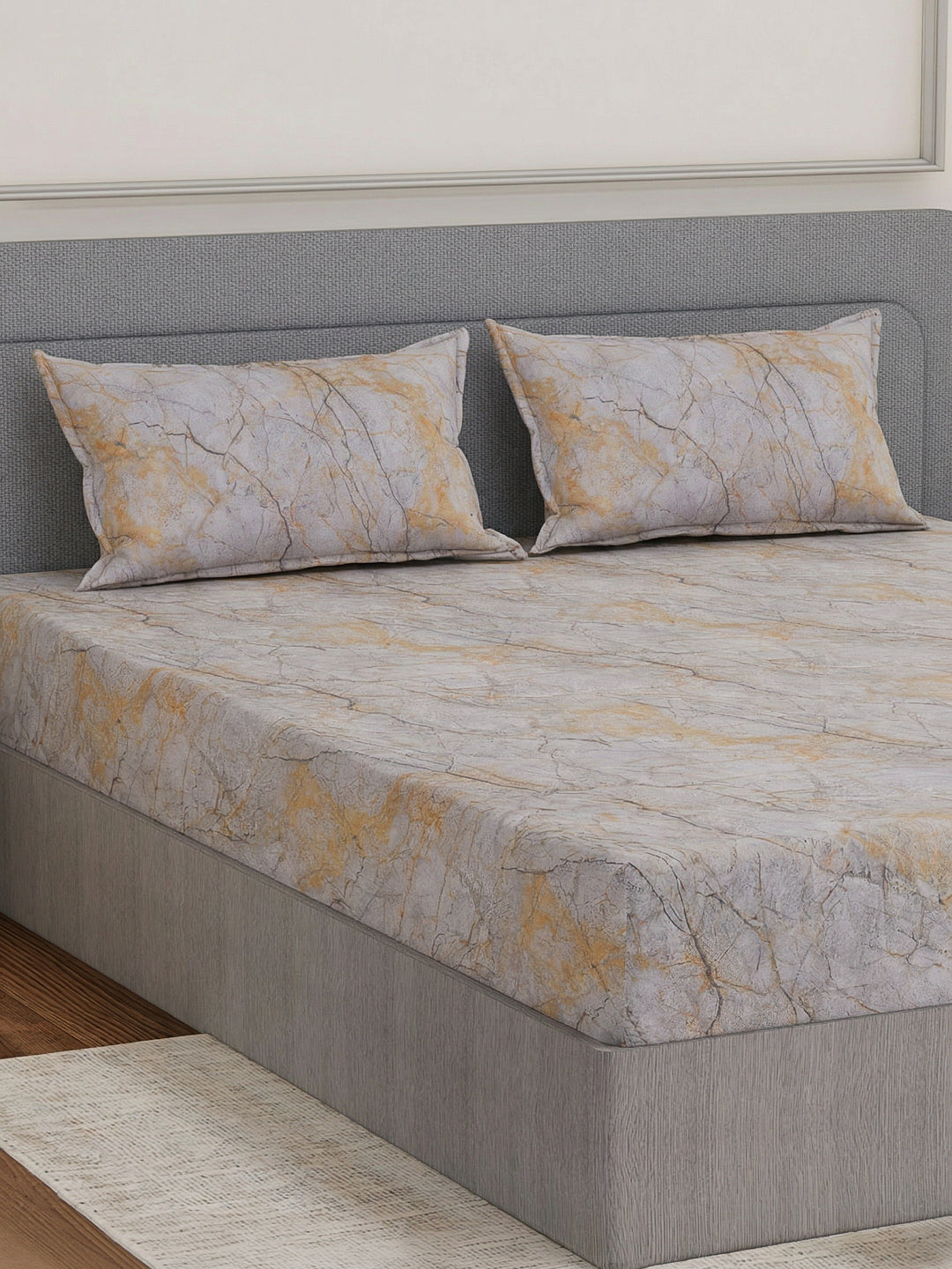 Premium 210 TC Pure Cotton King Size Bedsheet with 2 Pillow Covers Classique Mosaic Collection