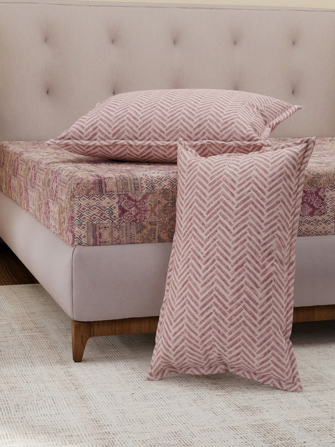 MOCA by Monte Carlo 120 TC Polycotton Double Bed Bedsheet with 2 Pillow Covers Paradise Collection