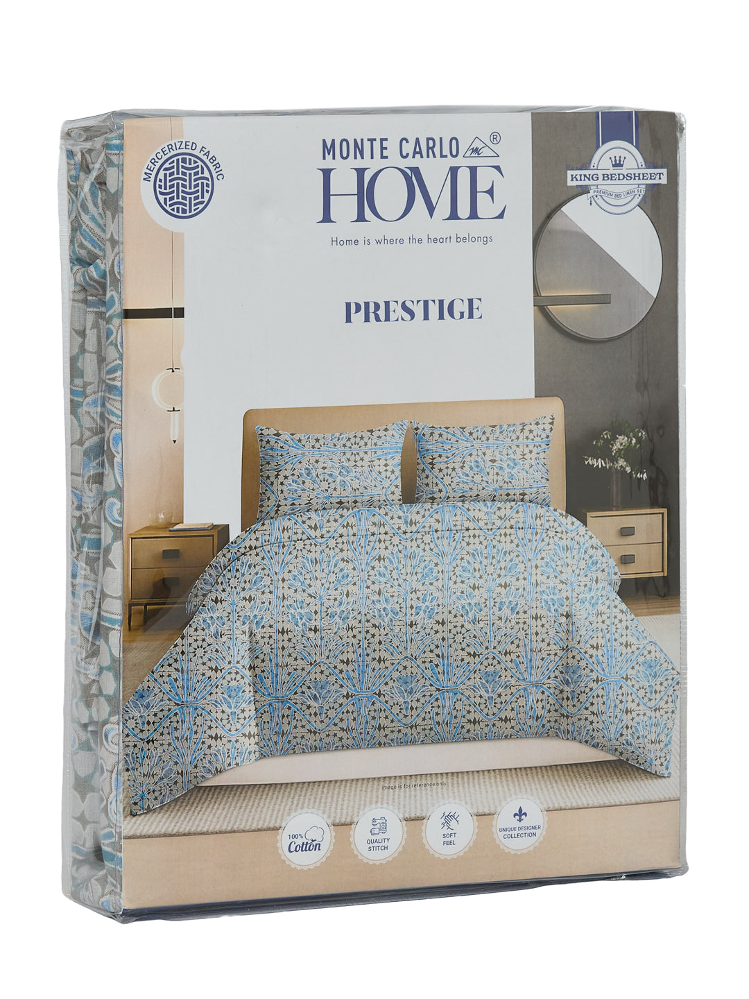 144 TC Pure Cotton King Size Bedsheet with 2 Pillow Covers Prestige Collection