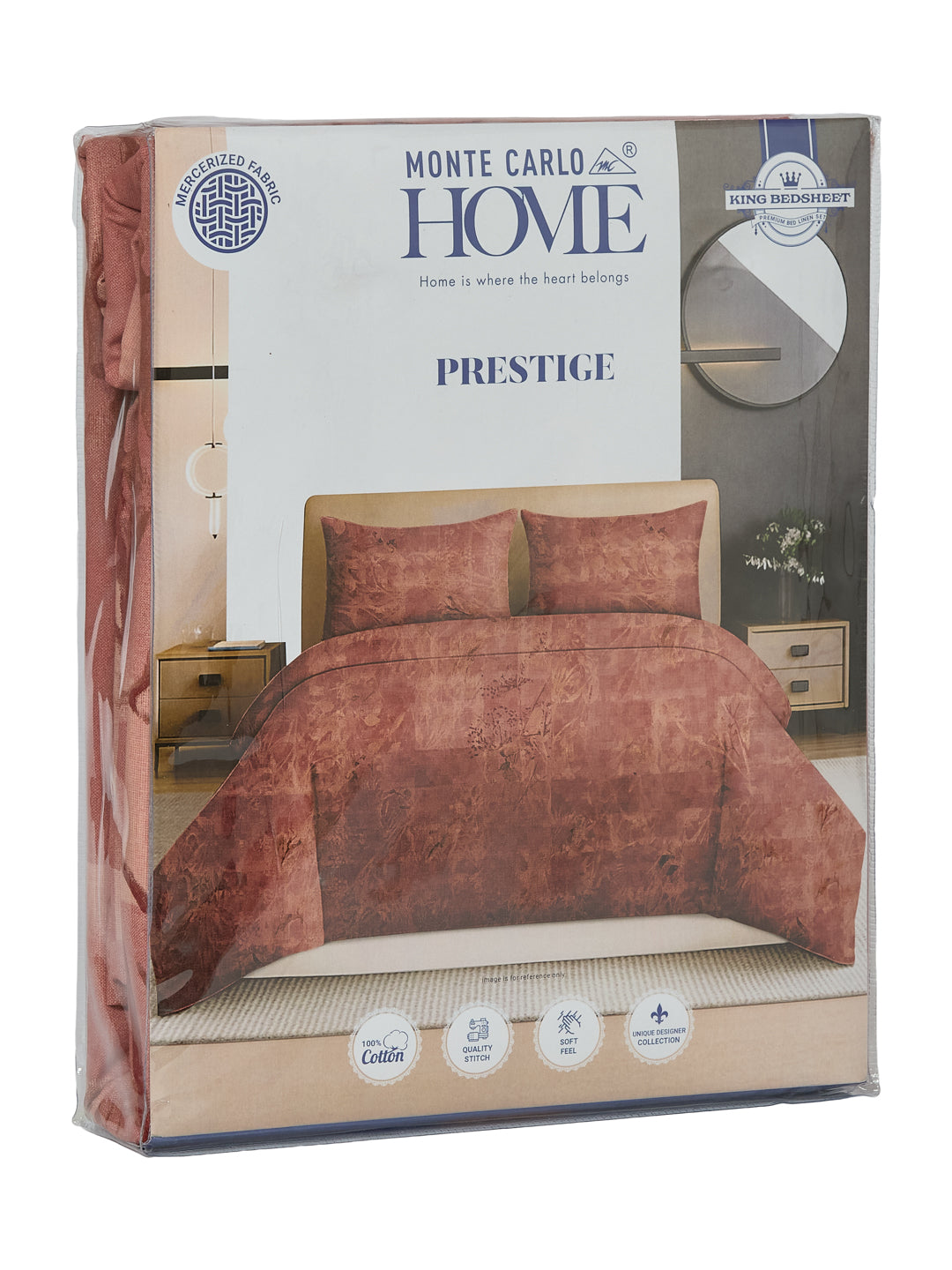 144 TC Pure Cotton King Size Bedsheet with 2 Pillow Covers Prestige Collection