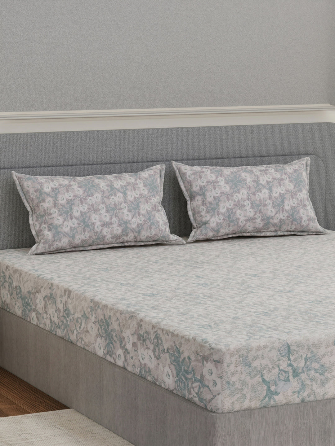 144 TC Pure Cotton King Size Bedsheet with 2 Pillow Covers Prestige Collection