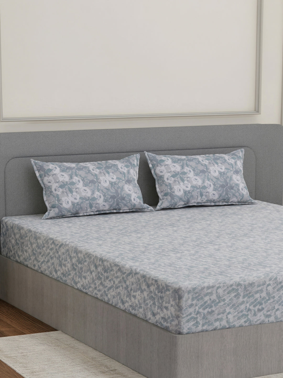 144 TC Pure Cotton Double Bed Bedsheet with 2 Pillow Covers Prestige Collection