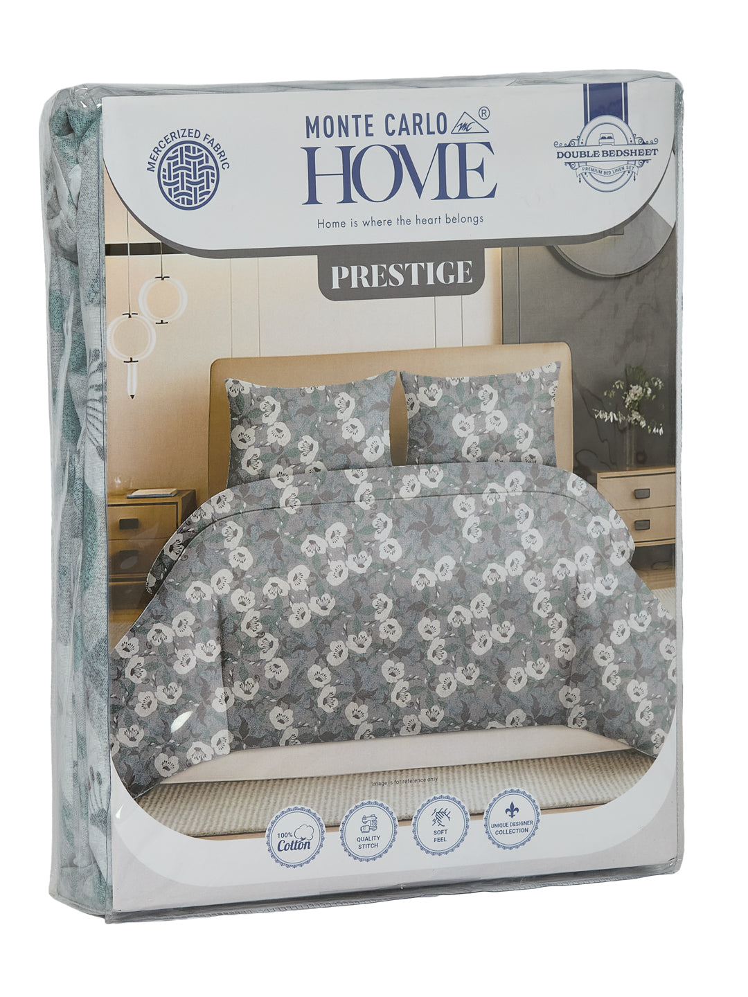 144 TC Pure Cotton Double Bed Bedsheet with 2 Pillow Covers Prestige Collection