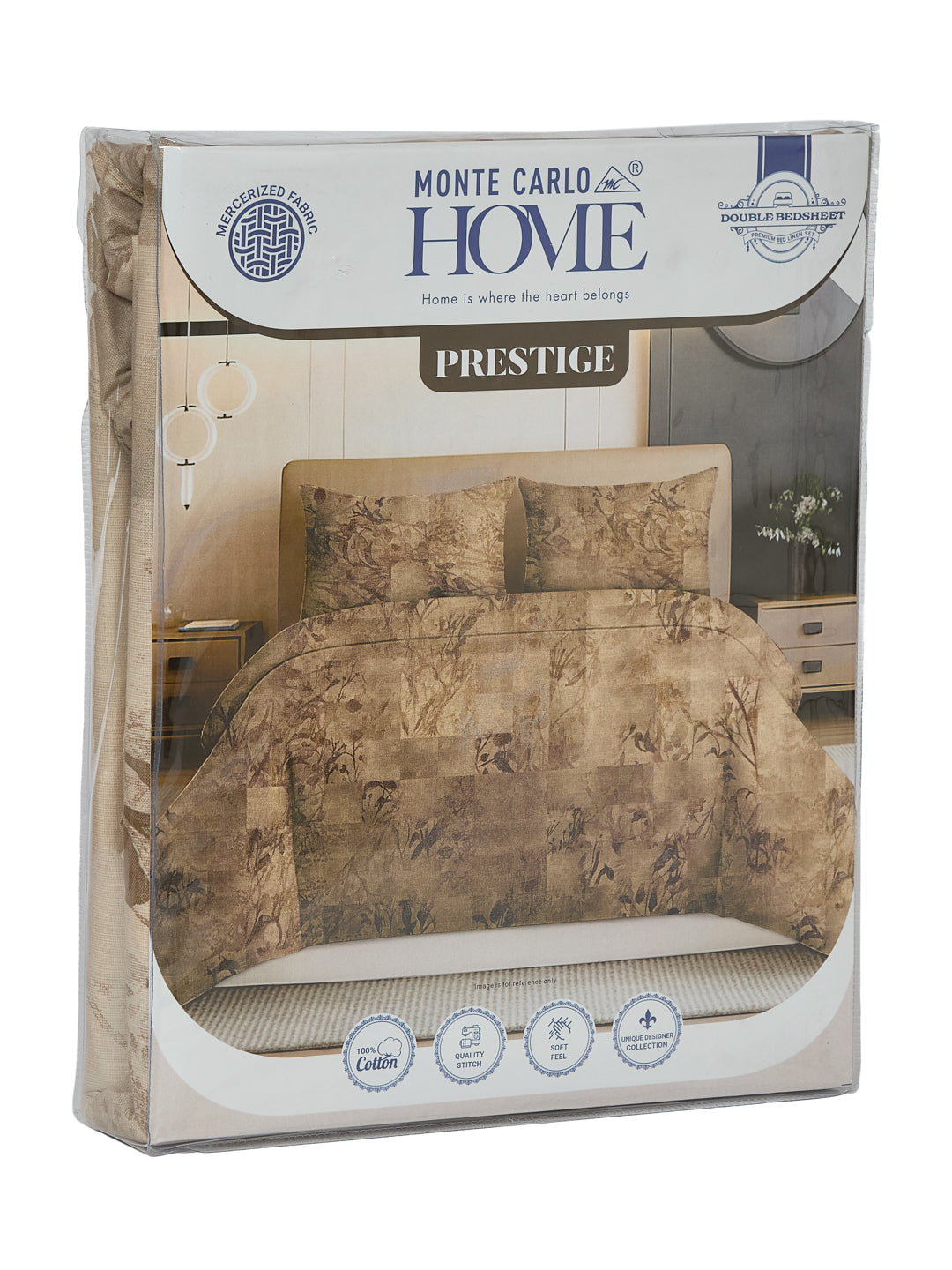 144 TC Pure Cotton Double Bed Bedsheet with 2 Pillow Covers Prestige Collection