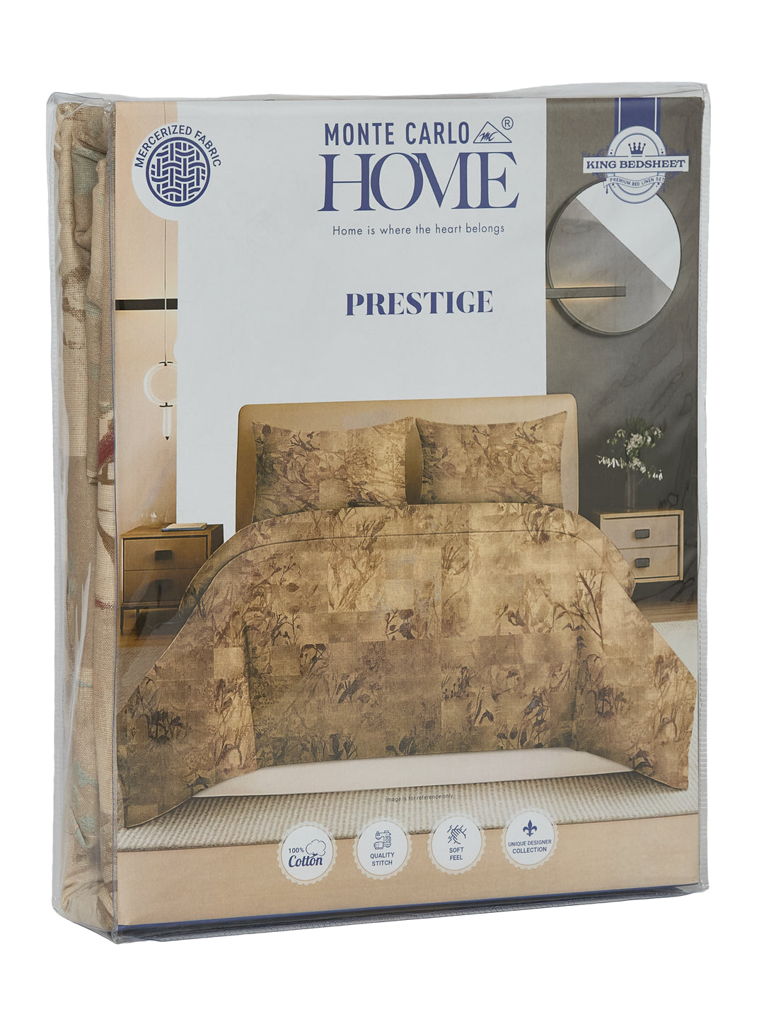 144 TC Pure Cotton King Size Bedsheet with 2 Pillow Covers Prestige Collection