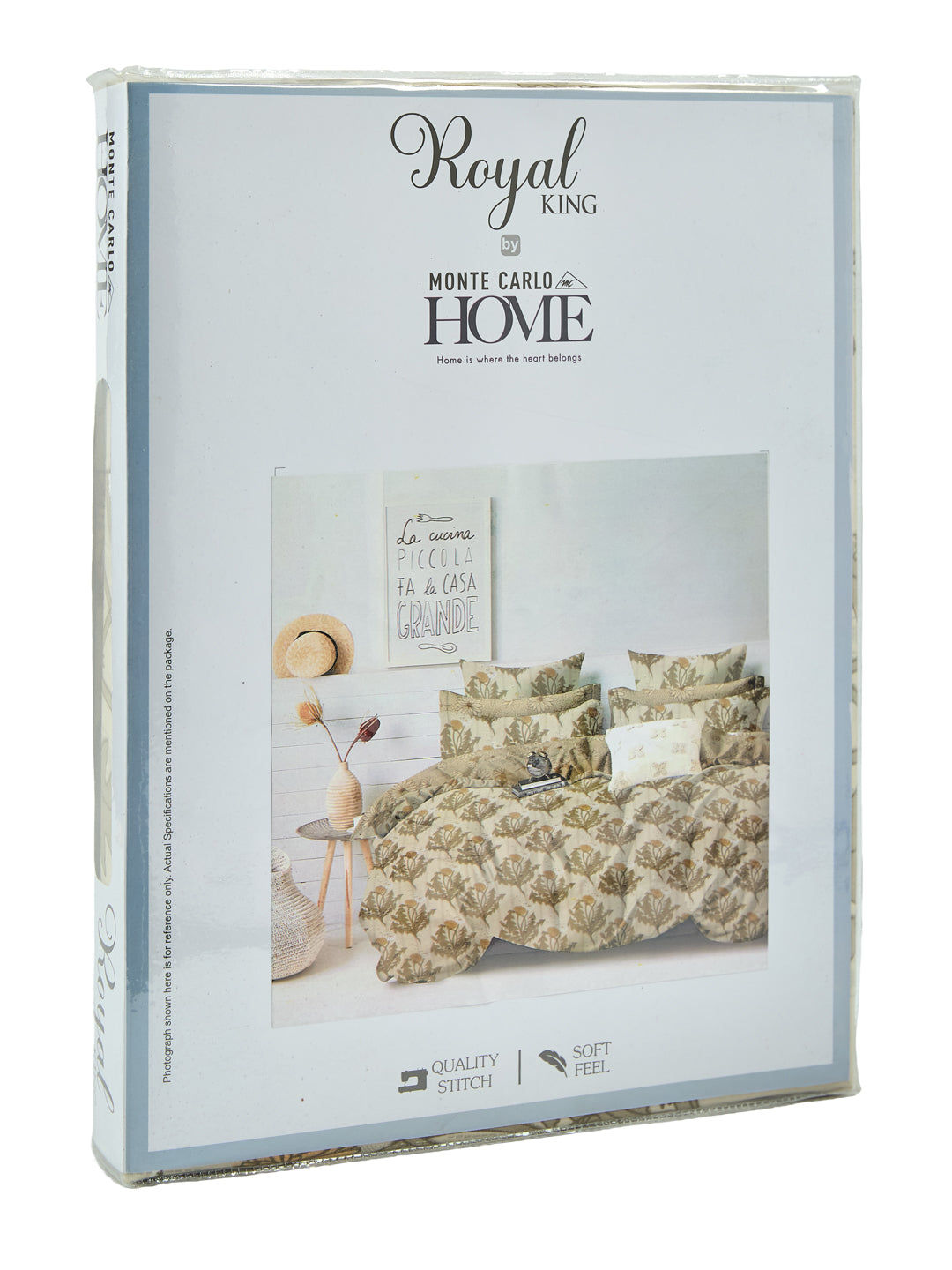 135 GSM Polyester King Size Bedsheet with 2 Pillow Covers Royal King Collection