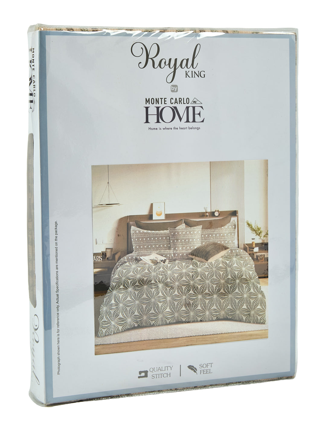 135 GSM Polyester King Size Bedsheet with 2 Pillow Covers Royal King Collection