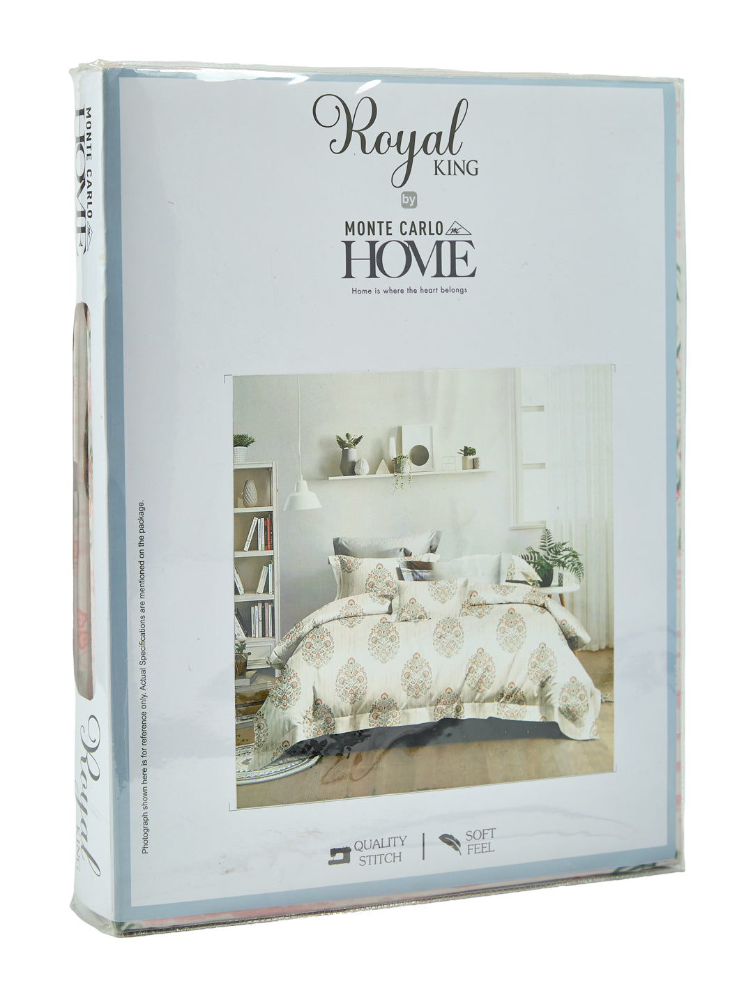 135 GSM Polyester King Size Bedsheet with 2 Pillow Covers Royal King Collection