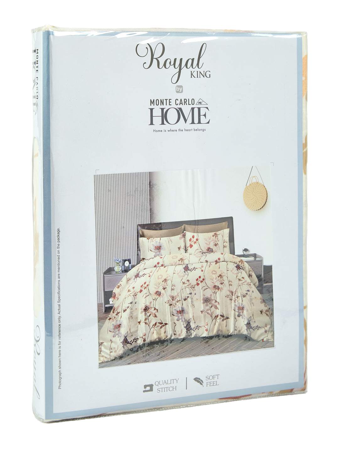 135 GSM Polyester King Size Bedsheet with 2 Pillow Covers Royal King Collection