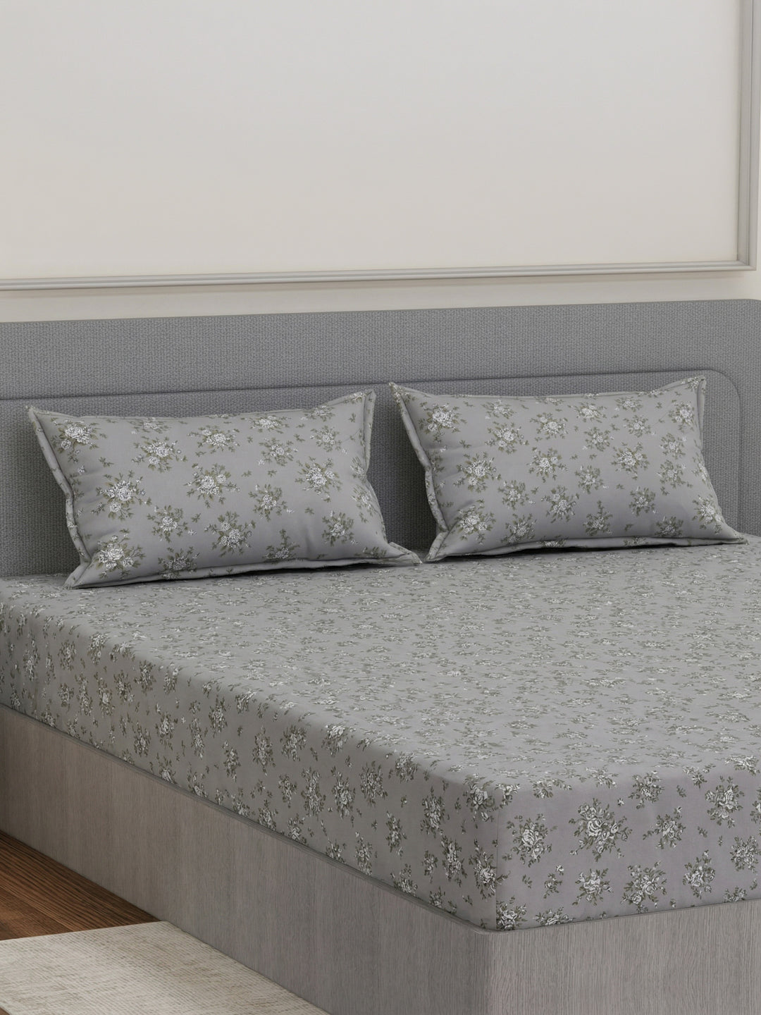135 GSM Polyester King Size Bedsheet with 2 Pillow Covers Royal King Collection