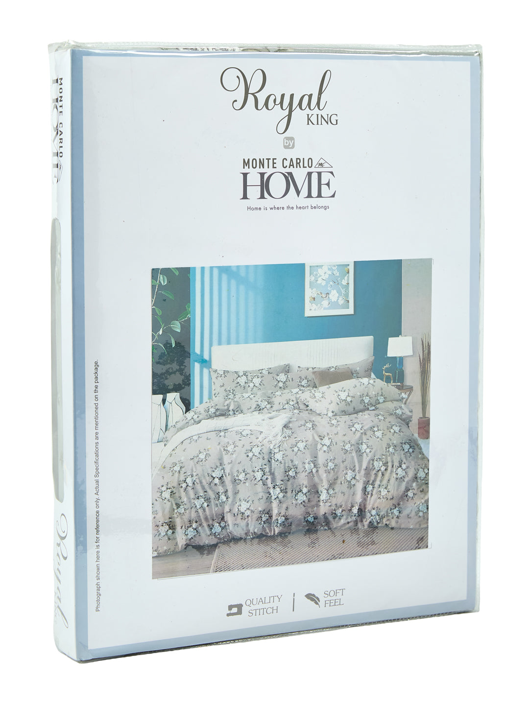 135 GSM Polyester King Size Bedsheet with 2 Pillow Covers Royal King Collection