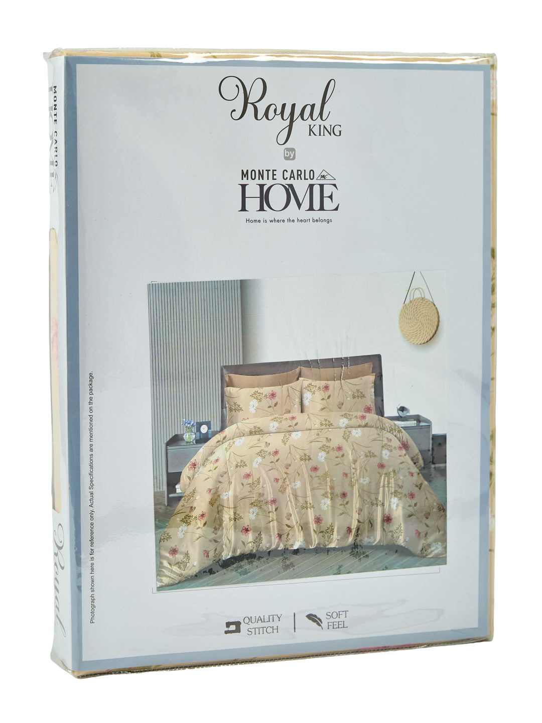 135 GSM Polyester King Size Bedsheet with 2 Pillow Covers Royal King Collection