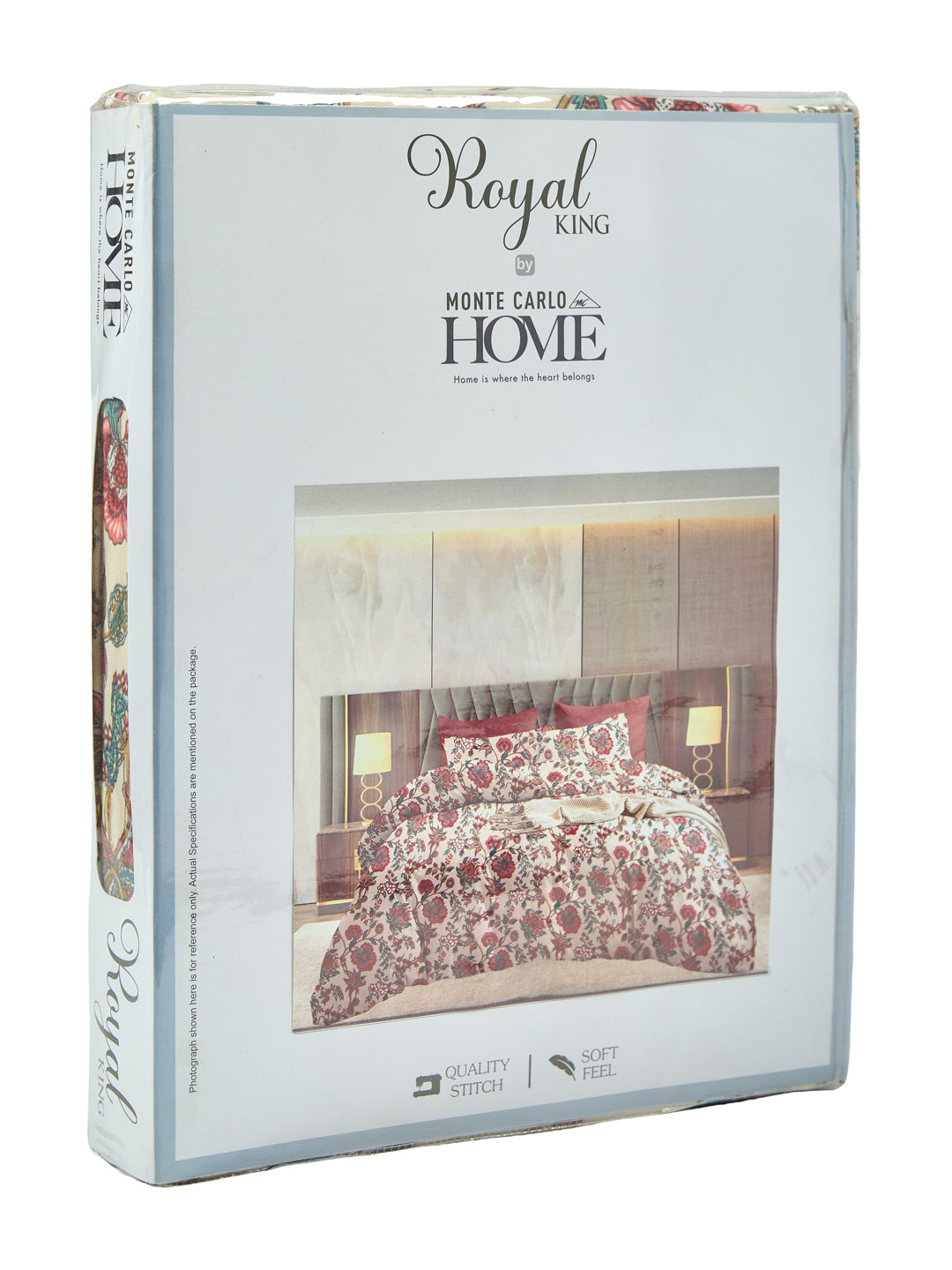 135 GSM Polyester King Size Bedsheet with 2 Pillow Covers Royal King Collection