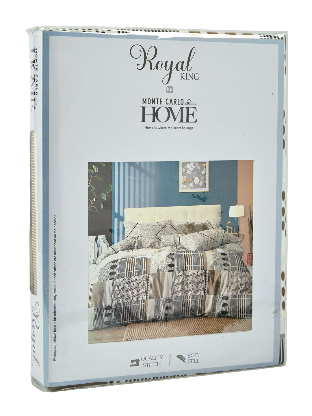 135 GSM Polyester King Size Bedsheet with 2 Pillow Covers Royal King Collection