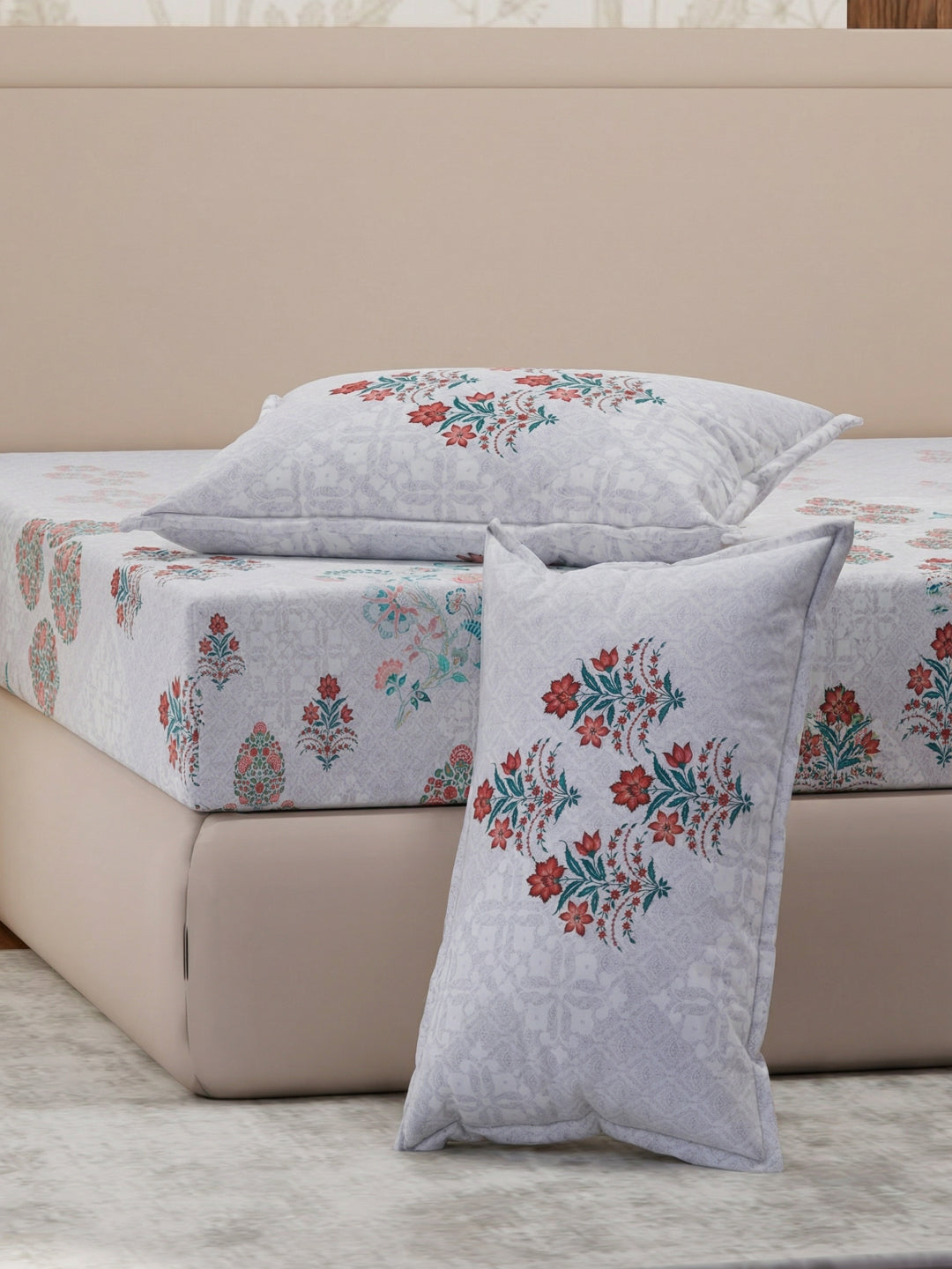 Premium 180 TC Pure Cotton King Size Bedsheet with 2 Pillow Covers Sanganeri Collection