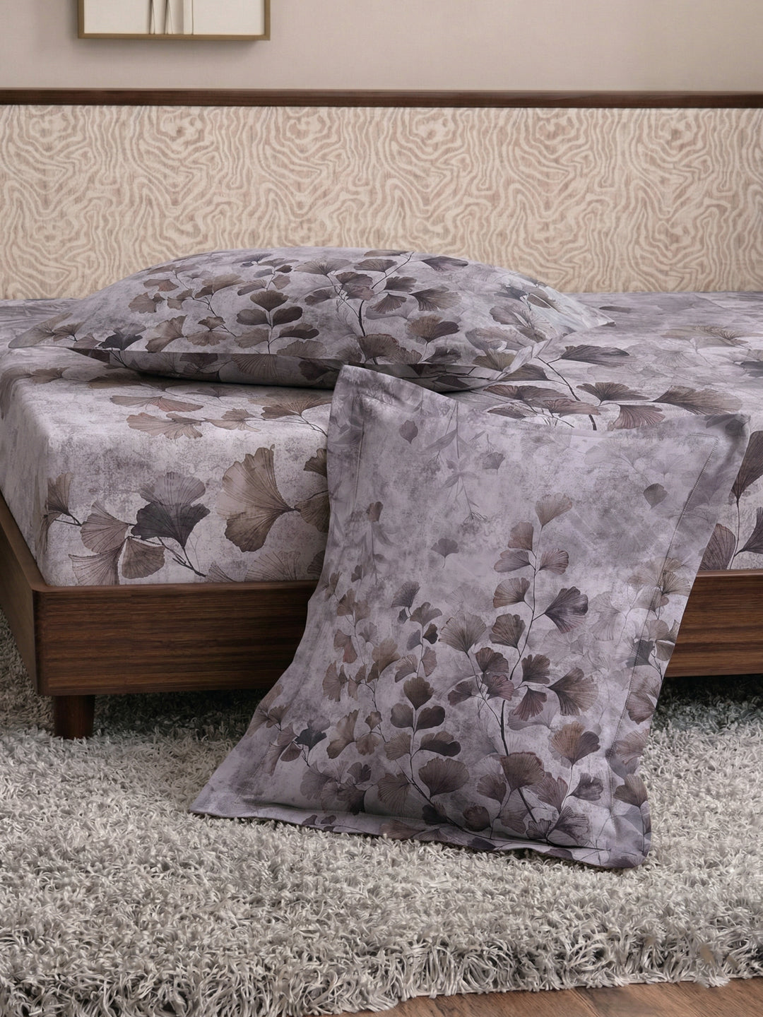 120 GSM Polyester King Size Bedsheet with 2 Pillow Covers Soft Touch Collection