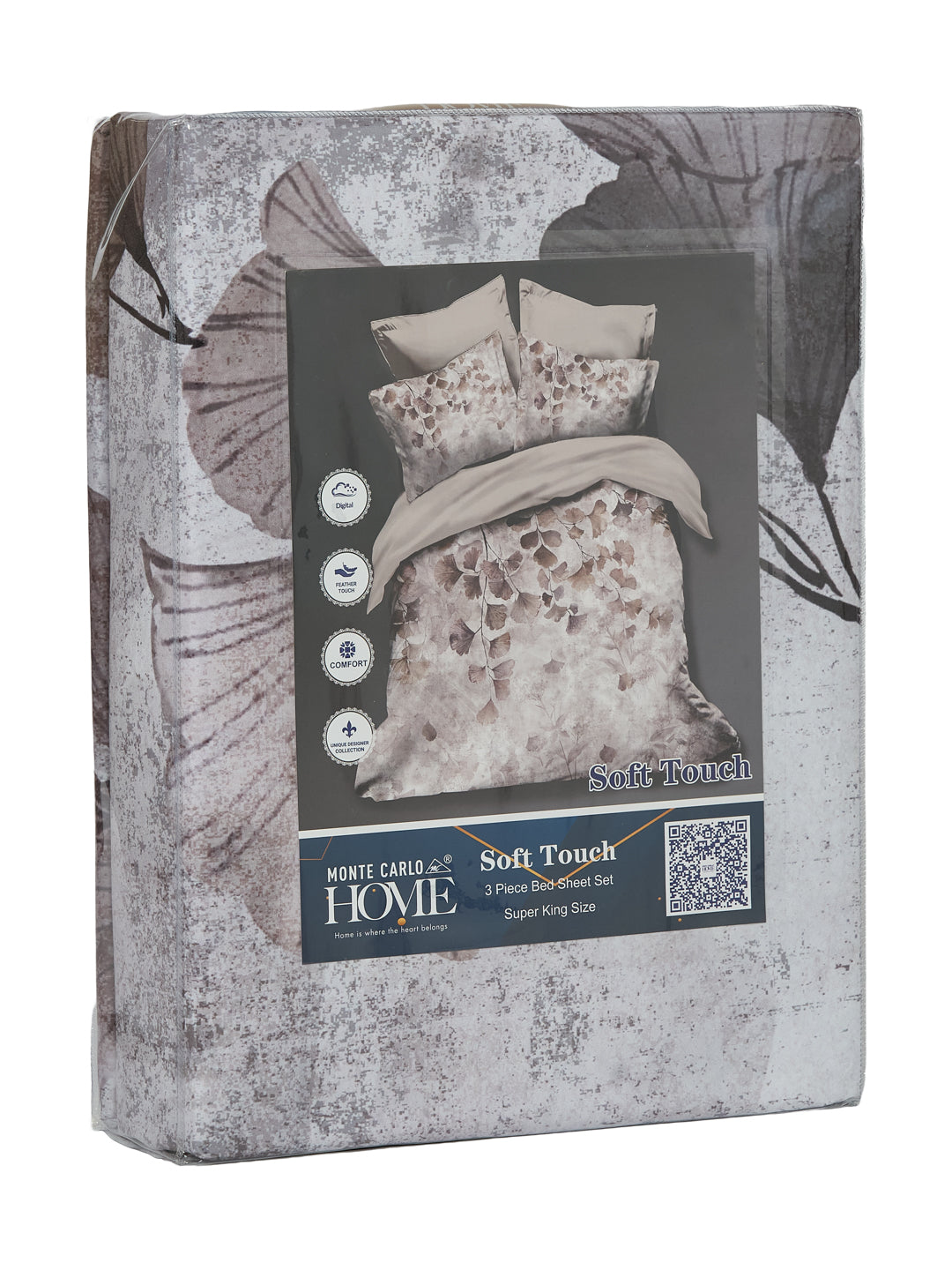 120 GSM Polyester King Size Bedsheet with 2 Pillow Covers Soft Touch Collection