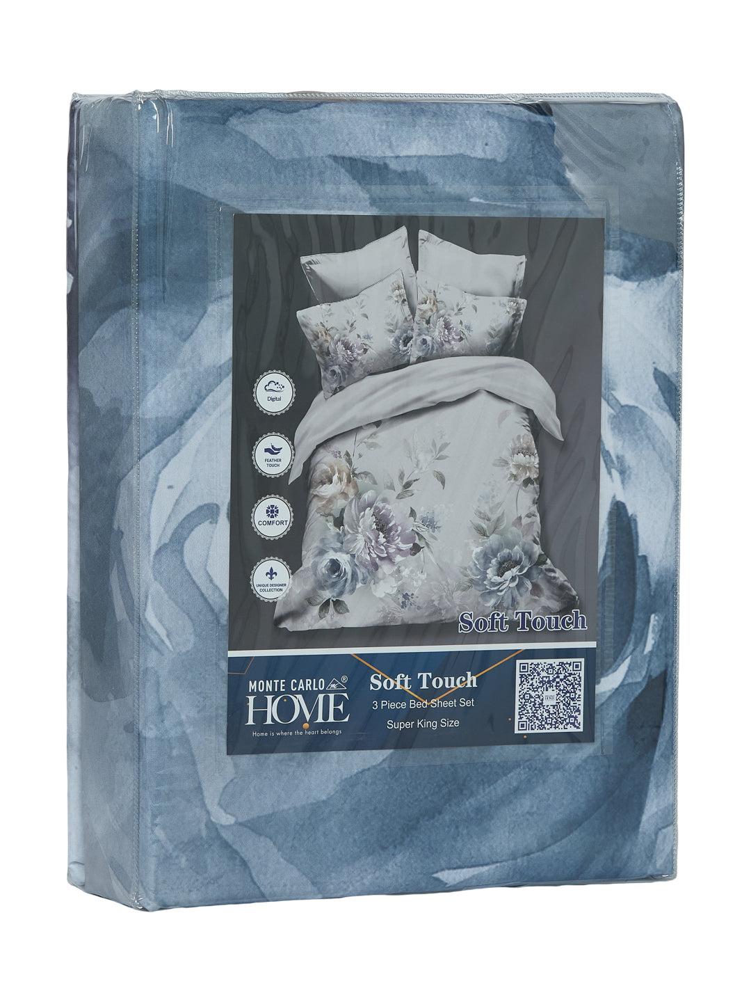 120 GSM Polyester King Size Bedsheet with 2 Pillow Covers Soft Touch Collection