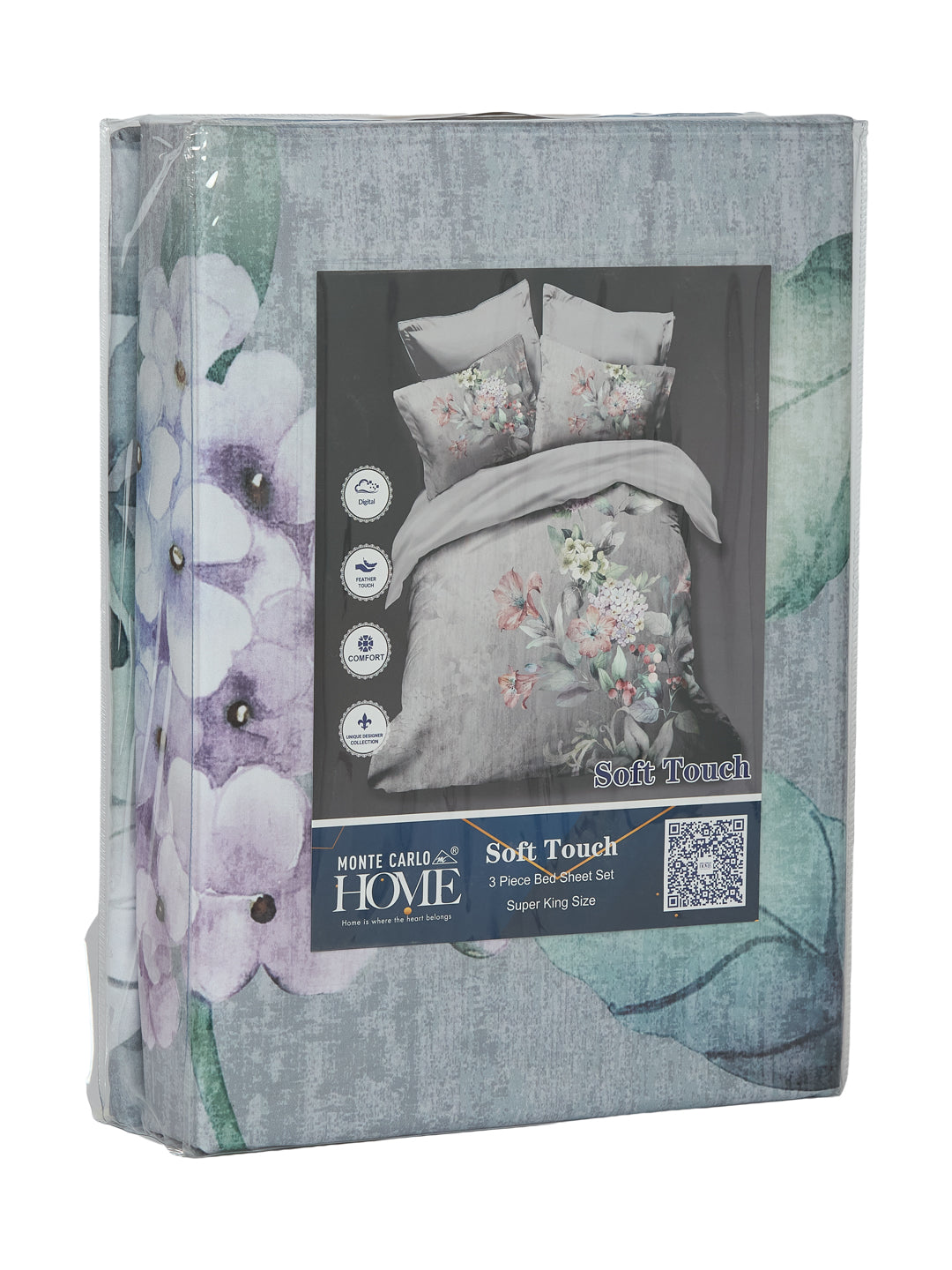 120 GSM Polyester King Size Bedsheet with 2 Pillow Covers Soft Touch Collection